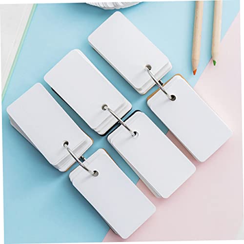 Tofficu Student Cards Set 4Pcs Portable Blank Memory Cards Binder Rings Kraft for Learning and Study Supplies