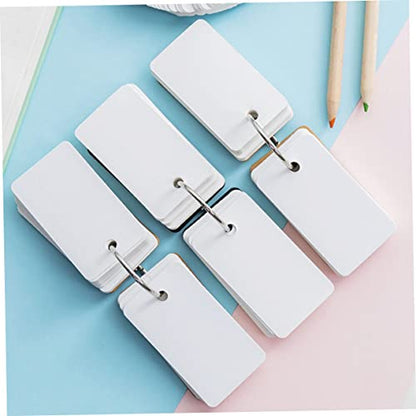 Tofficu Student Cards Set 4Pcs Portable Blank Memory Cards Binder Rings Kraft for Learning and Study Supplies