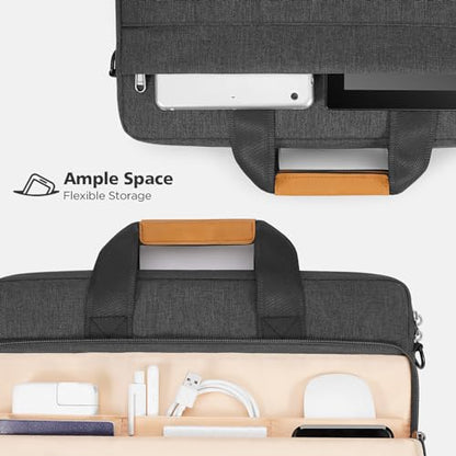 NIDOO Laptop Bag 13 inch Sleeve Case Compatible with 13" 13.6" MacBook Air M2 M3 / 14" MacBook Pro M3, Computer Shoulder Messenger Bag Briefcase for 13.5" Surface Laptop 5/14 inch Lenovo HP Asus Acer - color: Grey, size: 13 Inch