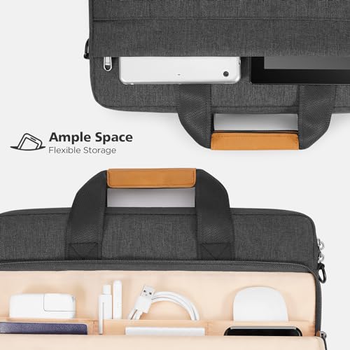 NIDOO Laptop Bag 17.3 inch Sleeve Case Compatible with HP Gaming Pavilion 17 / Razer Blade 17 / Lenovo IdeaPad 3i / 17.3" MSI 17 / ASUS ROG Strix G17 / Acer Chromebook 317 Computer Shoulder Bag - color: Grey, size: 17.3 Inch