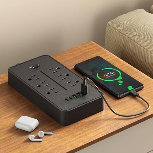 US Power Strip 11 Ports with 78 Inch Cord USB PD Multiple Outlets Desktop Charging for Workstation