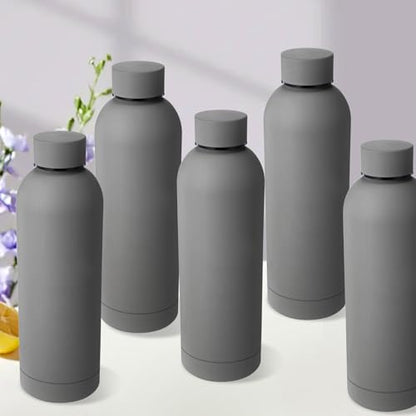 Bokon 10 Pcs Stainless Steel Water Bottle Bulk Teacher Employee Appreciation Gifts School Double Layer Vacuum 17 oz Small Mouth Sport Insulated Metal Reusable Flask Leakproof Lid - color: Dark Gray
