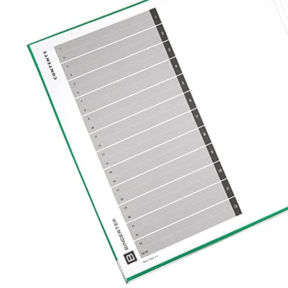 3-Ring Premium Binder - Evergreen, 3" Spine, by Bindertek | 525 Sheet Capacity, 2" D-Rings, Linen-Textured Covers, Steel Reinforced Edges, Spine Label Included - color: Evergreen, size: 3" Spine