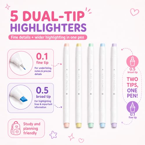 Small Cute Pink Standing Pencil Case with Supplies for Girls,Stand up Aesthetic Pouch,Pop up Bag Kawaii Kids Trendy School Stationery Set for Teens & Tweens,Back to School Gifts & College Essentials