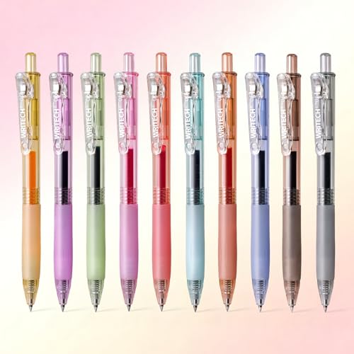 WRITECH Retractable Gel Pens Quick Dry Ink Pens 0.5mm Bullet Multicolor For Journaling, Drawing, Doodling, and Notetaking (Multicolor) - color: M Bright-2