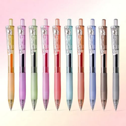 WRITECH Retractable Gel Pens Quick Dry Ink Pens 0.5mm Bullet Multicolor For Journaling, Drawing, Doodling, and Notetaking (Multicolor) - color: M Bright-2