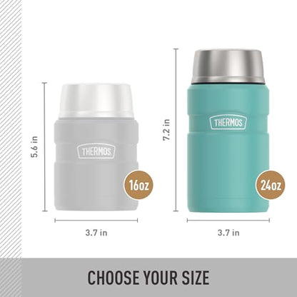 THERMOS Stainless King Vacuum-Insulated Food Jar, 24 Ounce, Matte Teal - color: Matte Teal, size: 24 Ounce