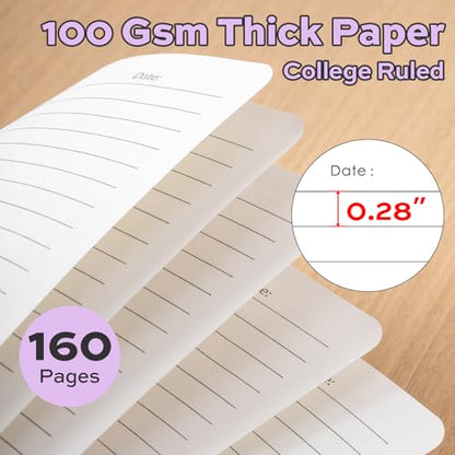 deli Purple Lined Spiral Journal Notebook, 160 Pages, A5 (5.5"x8") Hardcover Writing Notebook, College Ruled Spiral Bound Journal for Women & Men - Perfect for Work, School, Office & Note Taking - color: Purple