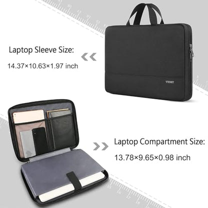 Ytonet 14 Inch Laptop Sleeve Case, Slim TSA Laptop Cover with Handle | Compatible with 14" MacBook Air MacBook Pro HP Dell Lenovo Chromebook Notebooks, Business Computer Carrying Case, Black - color: Black, size: 14 in