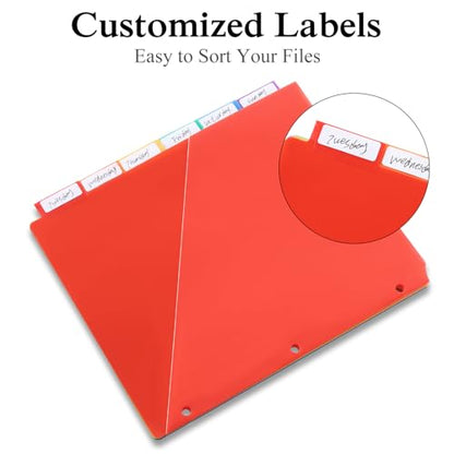 SEEKIND 12PCS 3 Ring Binder Dividers with Tabs,Binder Divider with Pockets,Dividers for 3 Ring Binder Organizer, Multicolor (12)
