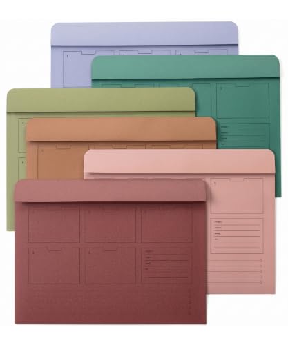 Mr. Pen- Paper Pocket File Folder, 6 Pack, Assorted Colors, Letter Size | File Jacket Flat Folder, For School, Office, Buisness Home