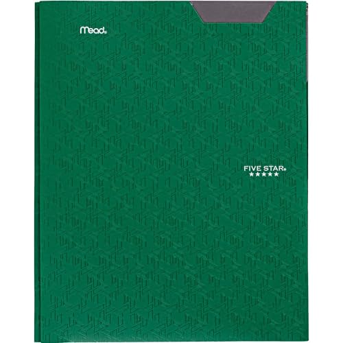 Five Star 2-Pocket Folder, Plastic Folder with Stay-Put Tabs and Prong Fasteners, Holds 8-1/2" x 11" Paper, Forest Green (72111) (Pack of 2) - color: Green, size: 1 Count (Pack of 2)