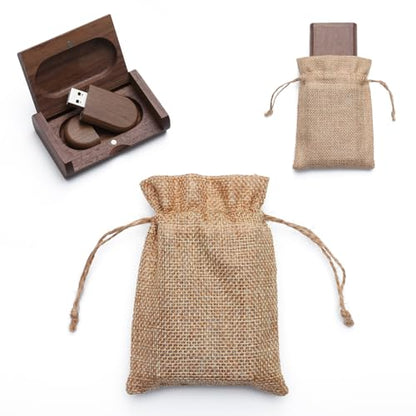 4GB Personalized Custom Wood USB 3.0 Flash Drive with Gift Box, Wedding Thumb Drive with Linen Bag, Customized Engraved Wooden Oval Memory Sticks Jump Drives for School/Company/Photography - size: 4GB