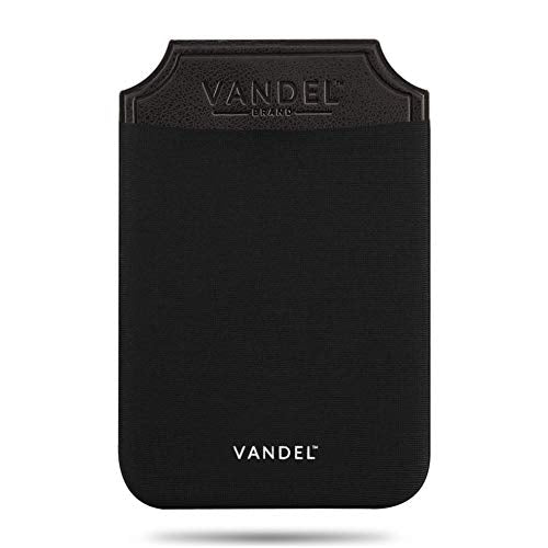 VANDEL Pocket – Stick-On Fabric Phone Wallet Stick On for Women, Cute Credit Card Holder for Phone Case, Back of Phone Fabric Sleeve for iPhone Pocket, Stretchy Wallet Phone Case - color: Midnight