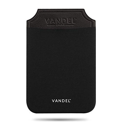VANDEL Pocket – Stick-On Fabric Phone Wallet Stick On for Women, Cute Credit Card Holder for Phone Case, Back of Phone Fabric Sleeve for iPhone Pocket, Stretchy Wallet Phone Case - color: Midnight