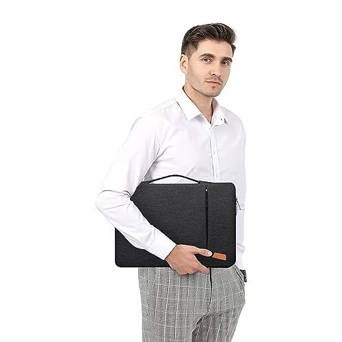 MOSISO 360 Protective Laptop Sleeve Bag, 13-13.3 inch Notebook Compatible with MacBook Air 13.6 M5 M4 M3 M2 M1/Neo/Pro 13/14,HP Dell ASUS Lenovo, Vertical Bag with Bevel Corner & Belt, Black