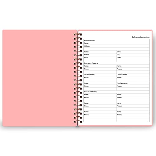Undated Daily Planner - Undated Planner with Hourly Schedules, Action Items and Follow-up, A4 Daily Organizer Notebook to Increase Productivity, Appointment Book for Time Management, 8.5 × 11 Inch - color: Pink