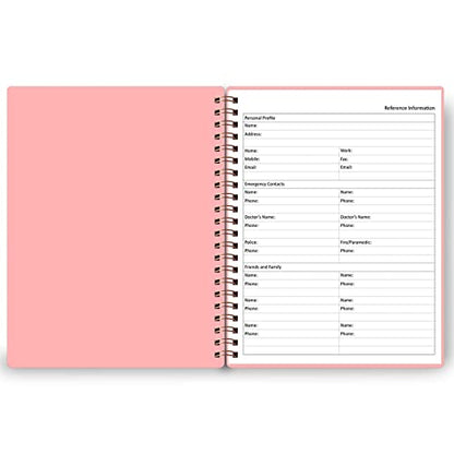 Undated Daily Planner - Undated Planner with Hourly Schedules, Action Items and Follow-up, A4 Daily Organizer Notebook to Increase Productivity, Appointment Book for Time Management, 8.5 × 11 Inch - color: Pink