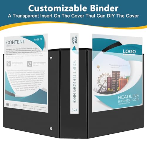CIXILDTS 3" 3 Ring Binder, Standard 3-Inch Slant-D Ring Binder Fit Letter Size Paper, Presentation View Binders, 10 Packs, Black - color: Black, size: 3", style: 10-Pack