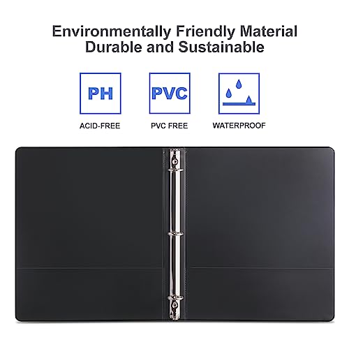 ViVin 2 Inch Binder 3 Ring, Sturdy 2 Inch 3 Ring Binder, 12 Pack, Black | PVC-Free, Fits 400 Sheets of 8.5'' x 11'' Paper, Clear View Cover, 2 Interior Pockets, Office Home School Use - color: Black, size: 2 Inch, style: 12 Pack