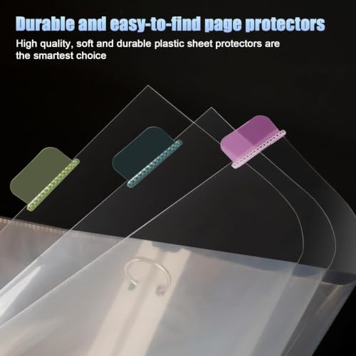 HABGP 16Pcs/2 Set Clear Sheet Protectors for 3 Ring Binder Letter Size, 8 Tab Plastic Dividers With Pockets and Tabs, Page Protectors 8.5x11 - size: 2 Set (16 Pcs)