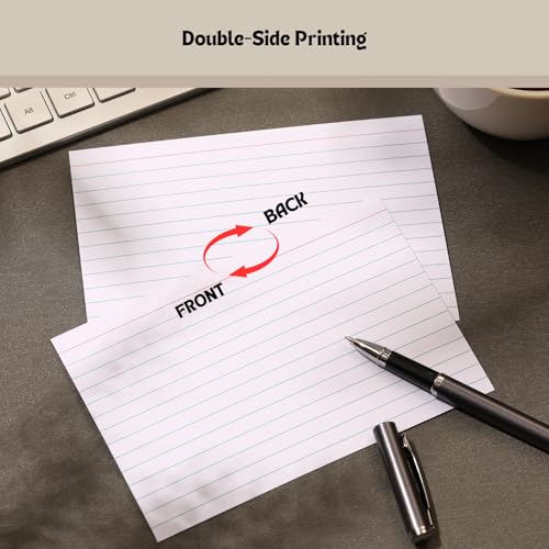 Extra Heavyweight 4x6 Inch Ruled Index Cards, Made of 92lb Weight Thick Paper Ruled Notecards, Double Sided Thick Flash Cards for Note-Taking, Studying, Ideal for School, Home and Office - 300 Count - style: 4X6IN - 300Count