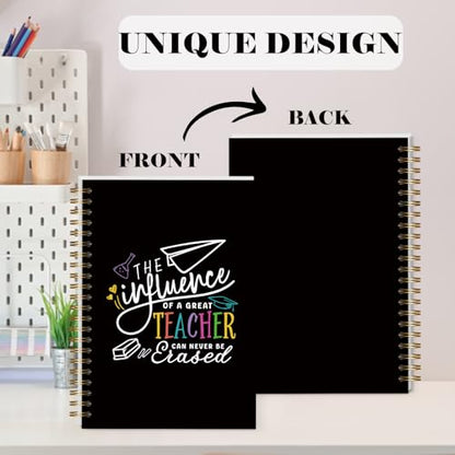 LRVSYUIN Teacher Spiral Notebooks, Teacher Journal for Back to School Classroom Supplies, Teachers Appreciation Gift for Graduation Retirement (B05) - style: The Influence of Great Teacher