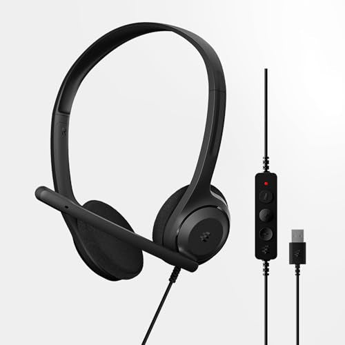 EPOS C1 USB A Wired Business Headset - Noise-Canceling Mic, Enhanced Audio Clarity, On-Ear Comfort, Chrome Certified, Plug-and-Play, Ideal for PC, Laptop, Office & Remote Work, Wired Headphones