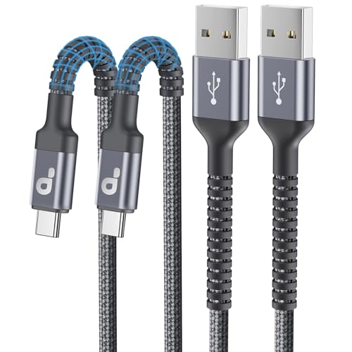 USB to USB C Cable 3A Fast Charging [2 Pack, 6FT], USB A to USB C Charger Cord, Upgraded Extra Durable Braided USBC Cable Compatible with iPhone 17 16 15 Pro Max,Samsung Galaxy S26 S10 S9 and More - color: Grey, size: 6FT 2Pack, style: USB A to USB C