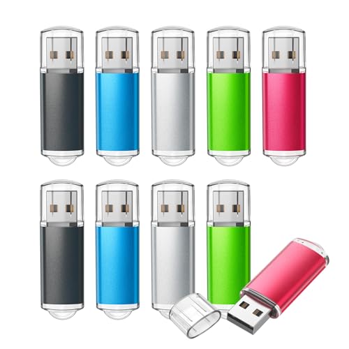 TOPESEL 16GB 10 Pack USB Flash Drive Flash Drive 2.0 Memory Stick Fold Storage Thumb Stick Jump Drive Pen Swivel Design for PC laptops, Tablets, TVs, car Audio (5 Mixed Colors) - color: 10 Pack, size: 16GB-2.0