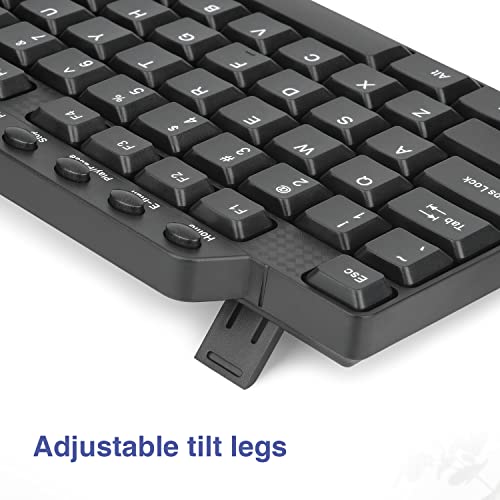 (10PACK) Wired Keyboard and Mouse,Rii RK203 Ultra Full Size Slim USB Basic Wired Keyboard Mouse Combo Set with Number Pad for Computer,Laptop,PC,Notebook,Windows - size: 10 pack
