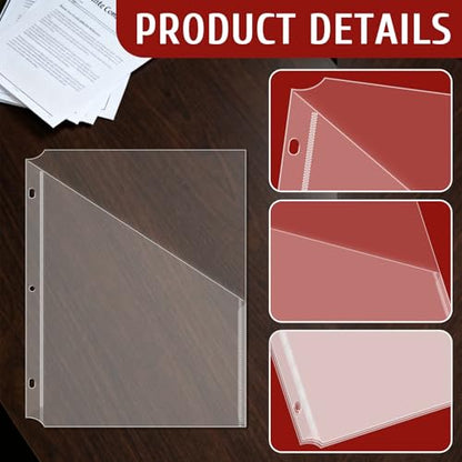 15Pack 3 Hole Punch Clear Plastic Document Folders,Organized Up Poly Translucent Slash Slash File Jacket US Letter/ A4 Size 18C(1.8mm),L-Tape Transparent Document Folders Copy Safe Pockets - color: Clear