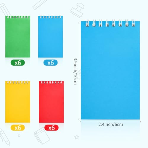 24 Packs Mini Spiral Notebooks Bulk Small Pocket Notebook Colorful Memo Pads for Work, Home, Office, School, Gifts - style: Colorful