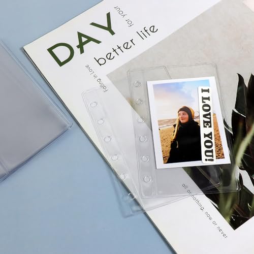 12 Pack A7 Size Clear Sheet Protectors 2.6 x 4.8 Inch Plastic Sleeves Page Protectors Top Loading Paper Protector for 6 Ring Binders, Acid-Free, Archival Safe for Documents and Photos - size: A7