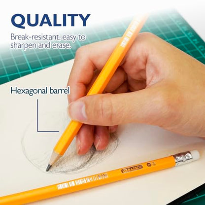 BAZIC PRODUCTS Pre-Sharpened #2 Yellow Pencils, 12 Count, 2-Pack | HB graphite, pre-sharpened wood barrel, classroom, tests, homework, standardized exams, daily writing - size: 1 Count (Pack of 2)
