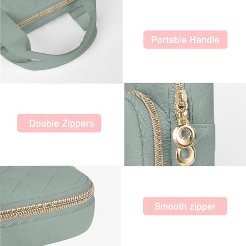 MOSISO 360 Protective Laptop Case 13.3 inch, 13-13.3 inch Laptop Sleeve Compatible with MacBook Air/Pro 13/Pro 14,HP Dell ASUS Lenovo, Square Quilted Bag Cover with 2 Pockets&Handle&Belt,Antique Green - color: Antique Green, size: 13.3 inch