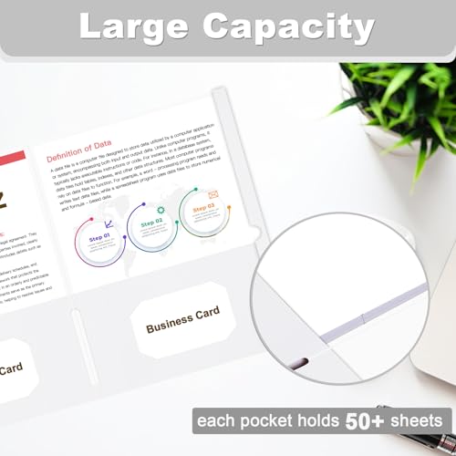 Folders with Pockets, LAYZZ 30 Pack Paper Pocket Folders, 2 Pocket File folders Fits Letter Size Paper, for School Office and Home (White) - color: White