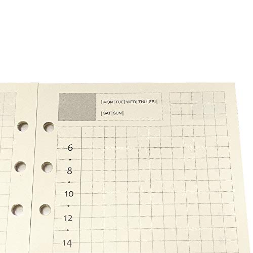 Spiral Notebook Refill,Daily Planner Refill,6 Hole,for Filofax, Personal Size 3.74 x 6.77'', Diary Design with Time Table and Summary, 45 Sheets per Pack, Harphia(A6,Daily) - color: Daily Plan, size: A6