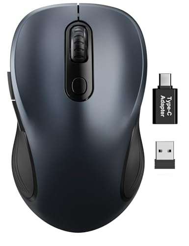 Trueque Wireless Mouse for Laptop, 2.4GHz Ergonomic Computer Mouse with Back & Forward Buttons, 3 Adjustable DPI Levels, 6 Buttons, Optical USB Cordless Mice for Windows PC, M01 (Space Gray) - color: Space Gray, size: 1 Pack