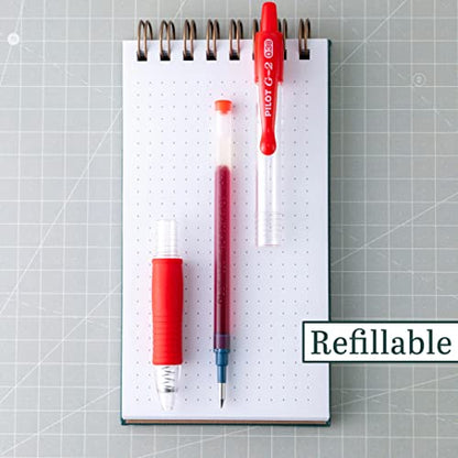 Pilot G2 Premium Gel Roller Pens, Ultra Fine Point 0.38 mm, Red Pens, Pack of 12 - Ideal for School, Journaling & Office Writing - color: Red Ink, size: 12 Count (Pack of 1)