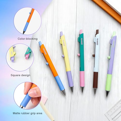 Ddaowanx Gel Pens,5Pcs Fine Point Smooth Writing Pens,0.5mm Black Ink for Journaling,Writing,Note Taking,Office School Supplies,Aesthetic Desk Accessories for Women - color: Contrast