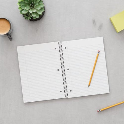 STAPLES 2‑Subject Notebook, 8.5” x 11”, College Ruled, Black – Multi‑Section Writing Notebook
