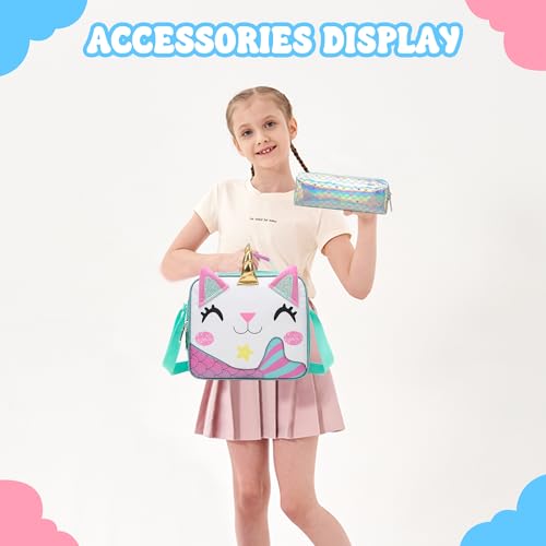 Rolling Backpack for Kids Girls 8-12,Lightweight Backpack with Wheels,Mermaid Wheeled School Backpack with Pencil Case Lunch Box for Elementary Middle School - color: White Mermaid