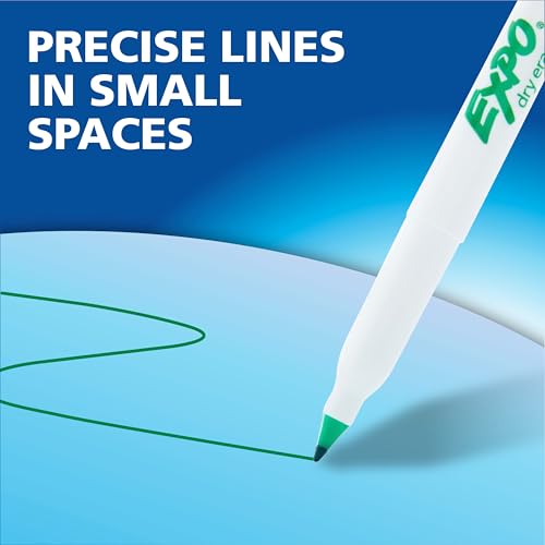 EXPO Dry Erase Markers, Low Odor Ink, Black, Ultra Fine Tip, 4 Count - size: 4 Count