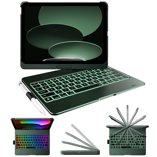 typecase Flexbook iPad A16 11th & 10th Gen Keyboard Case, Midnight Green | Fits iPad A16 11-inch 2025 & 10th Gen 10.9-inch 2022; trackpad-free typing, long battery, 360° hinge, 11-color backlit - color: Midnight Green
