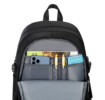 Acmebon Girl Roomy Fashion Laptop Backpack Set Casual Daypack Set for Women Black - color: Black