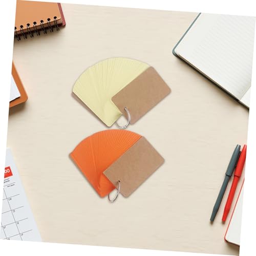 5pcs Metal Binder Ring Flash Cards for Studying Blank Index Note Cards Portable Words Memory