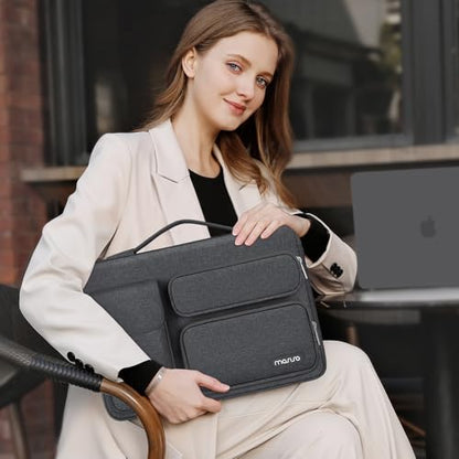MOSISO 360 Protective Laptop Case 13.3 inch, 13-13.3 inch Laptop Sleeve | Compatible with MacBook Air/Pro 13 / Pro 14, HP Dell ASUS Lenovo,Side Open Bag with 2 Raised&1 Flapover Pockets,Charcoal Gray - color: Charcoal Gray, size: 13.3 inch
