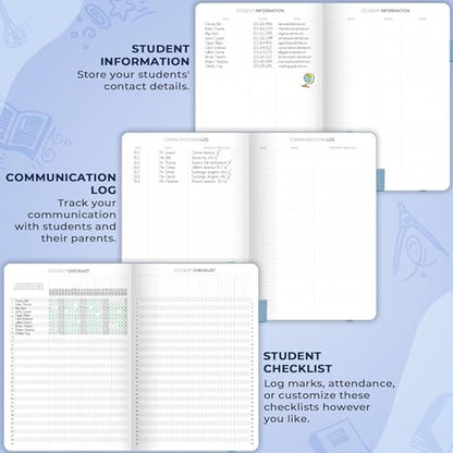 Clever Fox Teacher Planner, School & Homeschool Book, A4 Size Periwinkle | Undated, 8.5x11, lay-flat binding, heavy-duty hardcover, teacher lesson weekly & daily planner, homeschool supplies - color: Periwinkle, size: A4 (8.5" x 11")