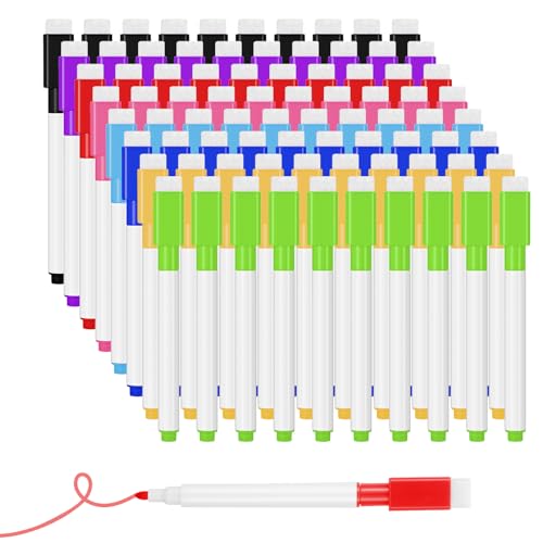 240 Pieces Magnetic Dry Erase Markers with Eraser Cap, 8 Colors Fine Point Whiteboard Markers Bulk, Low-Odor Dry Erase Pens (30 Marker per Color)